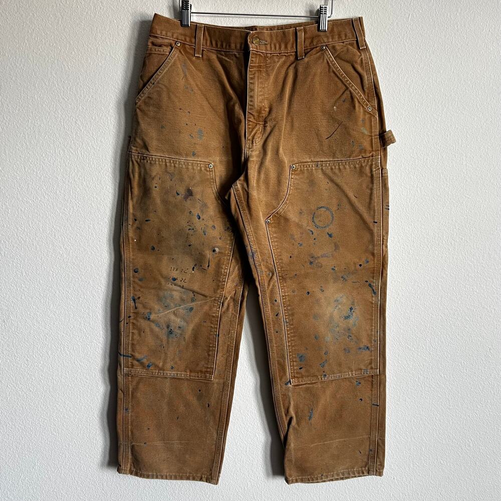 Carhartt B01 BRN brown double knee work wear carpenter pants